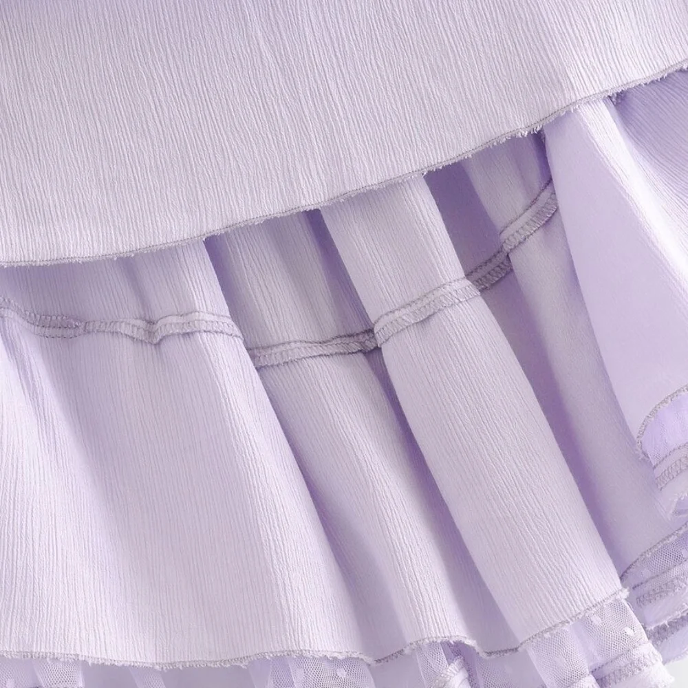 Boho Swiss Dot Halter Mini ruffle dress - Picture 9 of 12